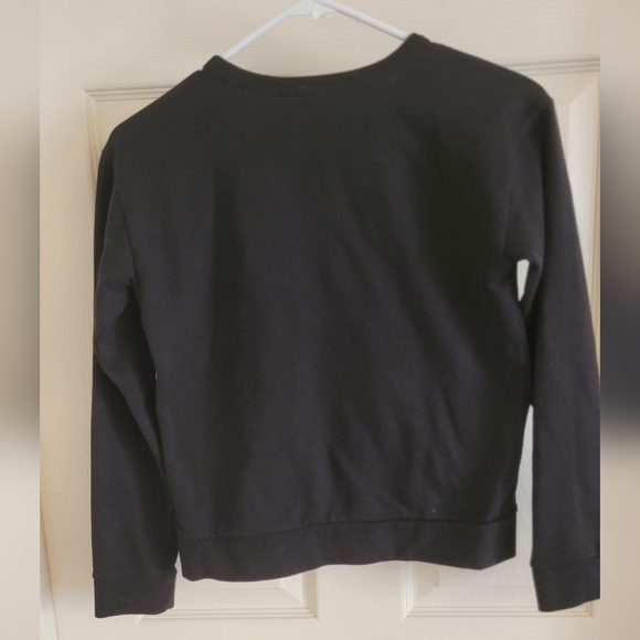 Girl's CrewCuts black top with sequin bow detail. Size large. - Picture 3 of 3